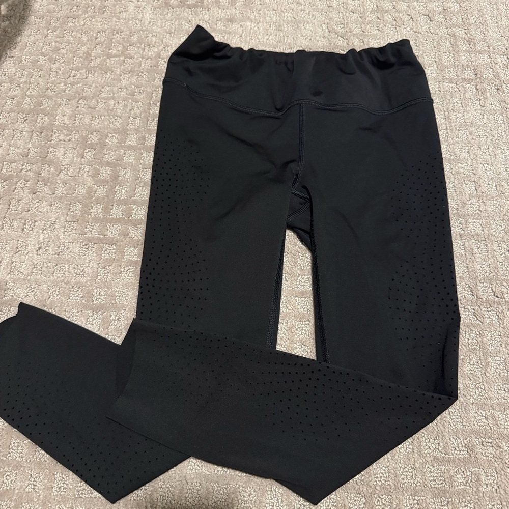 Athleta Kids Black Perforated Leggings